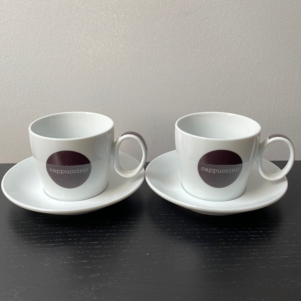 Cappuccino cup & saucer 4 pieces new in box